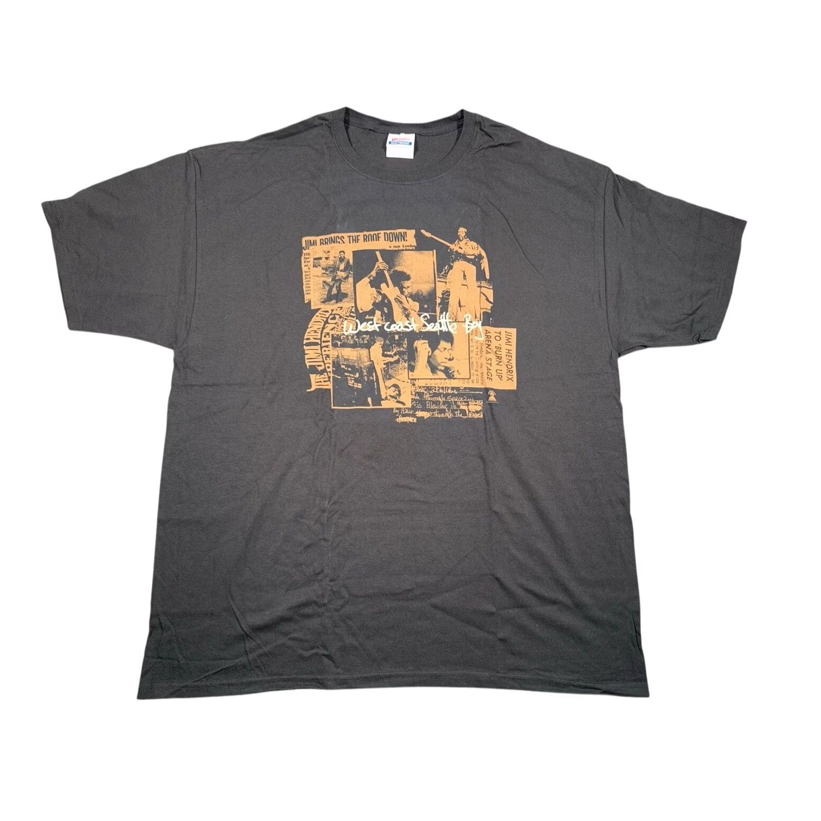 Vintage Jimi Hendrix T Shirt Mens 2XL Black West Coast Seattle Boy 2010 Tribute Tour Size US XXL / EU 58 / 5 - 2 Thumbnail