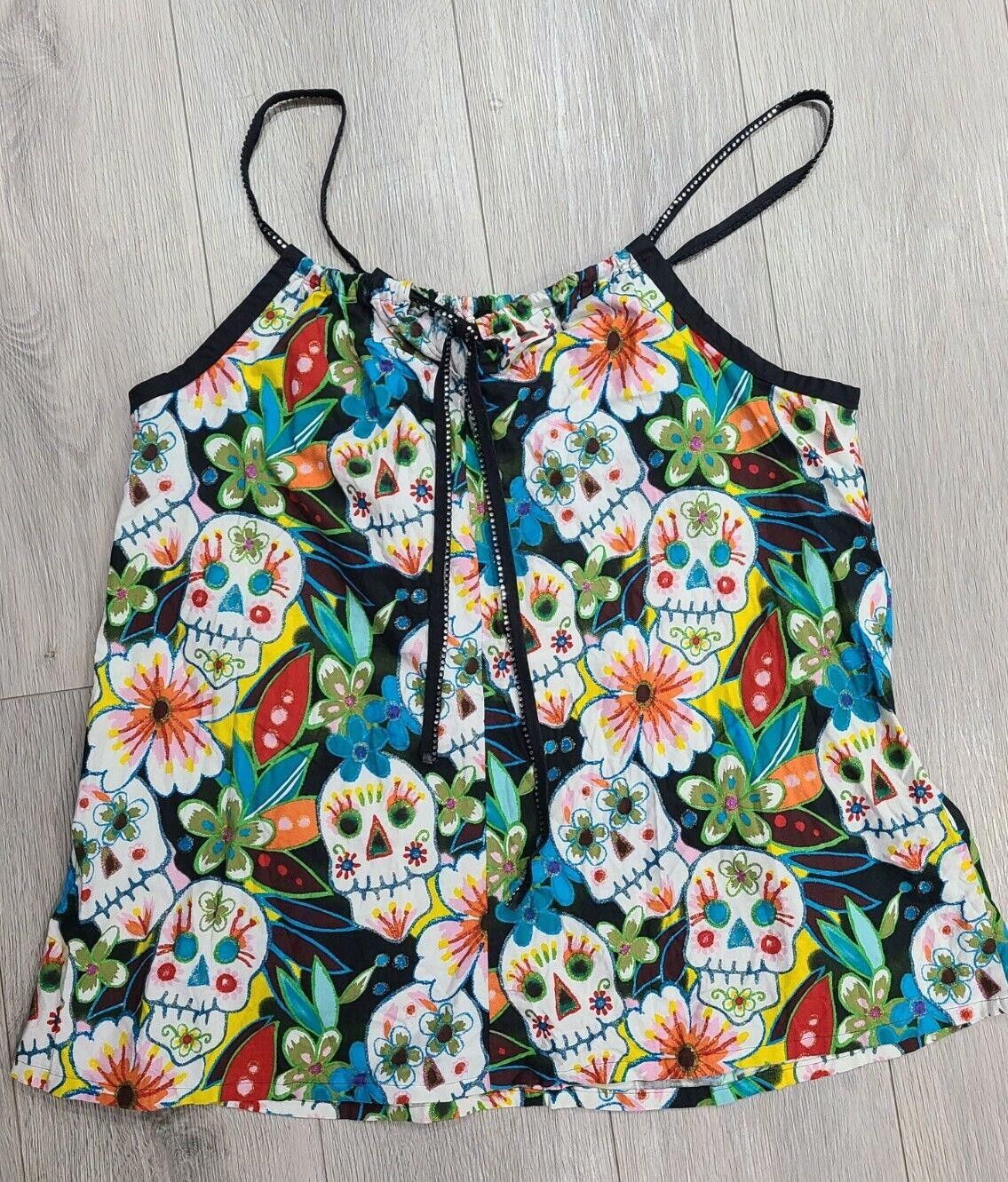 Handmade Handmade Sugar Skull Tank Top apron style XL XXL Pockets Size XL / US 12-14 / IT 48-50 - 2 Thumbnail