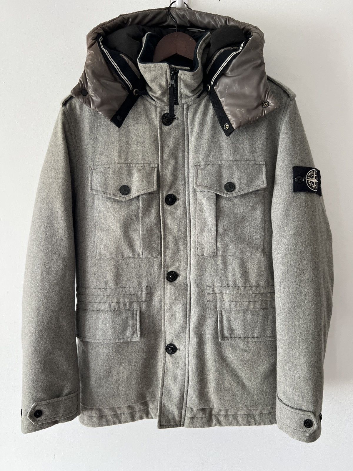 Stone Island 🔥🔥 Stone Island Grey Wool Blend Ice Jacket Size US M / EU 48-50 / 2 - 2 Thumbnail