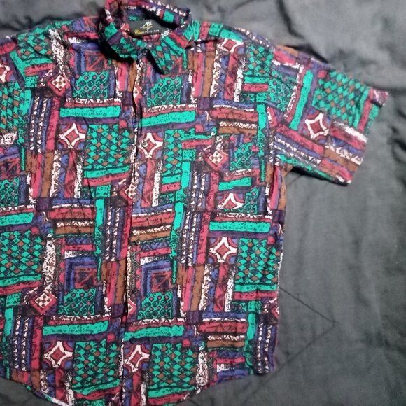 Vintage Vintage Michael James Abstract Geometric Button Shirt Size US L / EU 52-54 / 3 - 3 Thumbnail
