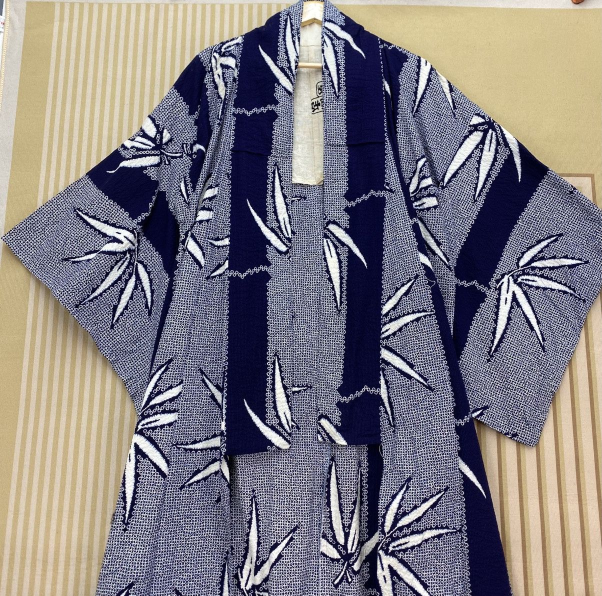 Japanese Brand 🐐Vintage Navy Blue Yukata Kimono Full Printed Size US L / EU 52-54 / 3 - 3 Thumbnail