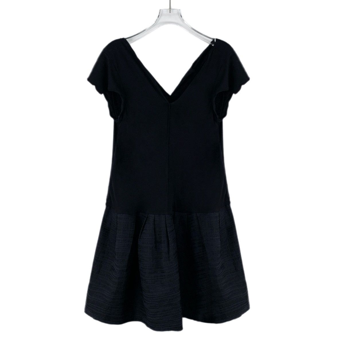 Marni MARNI Black Ruffled Cotton V-neck Sleeveless Dress K26WX Size L / US 10 / IT 46 - 1 Thumbnail