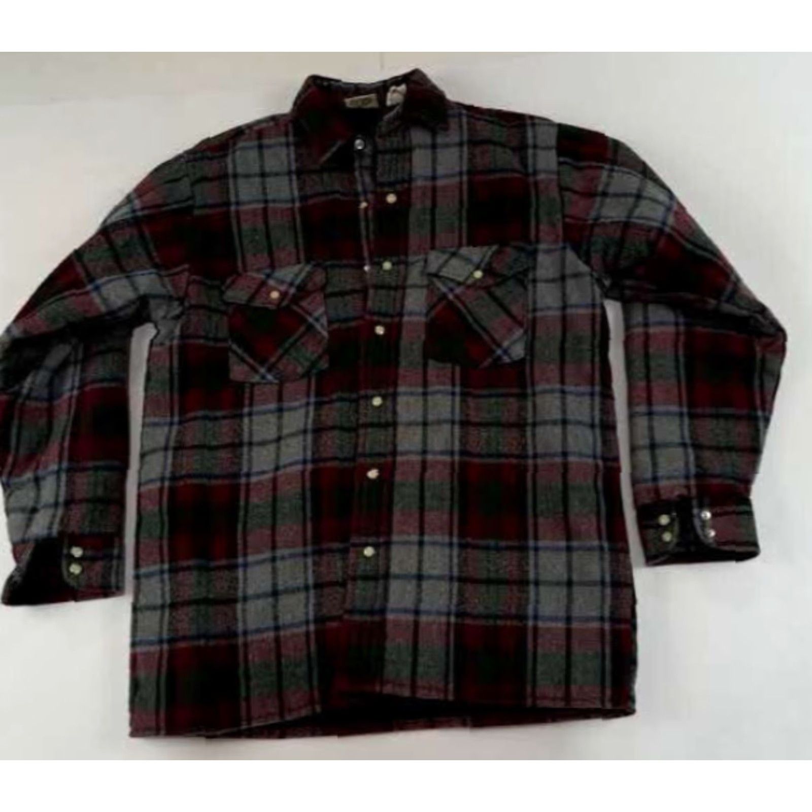 Vintage VINTAGE Five Brothers Shirt Jacket Insulated Quilted Full Pearl Snap Button Flannel Outdoor Shirt Medium USA Unisex Adults Size US M / EU 48-50 / 2 - 2 Thumbnail