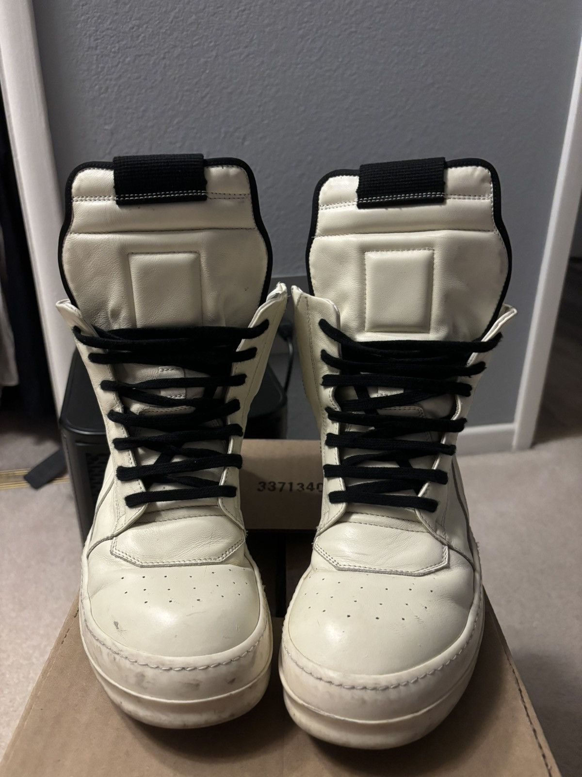 Rick Owens White Geobasket | Grailed