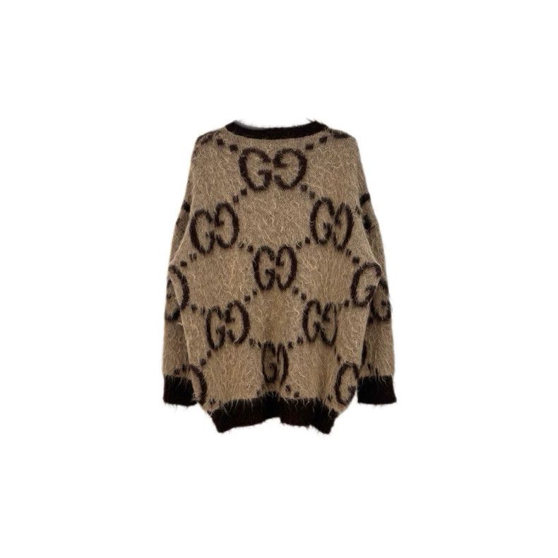 Gucci Gucci Coffee-colored classic logo horsehair sweater 2502-Ne Size US L / EU 52-54 / 3 - 2 Thumbnail