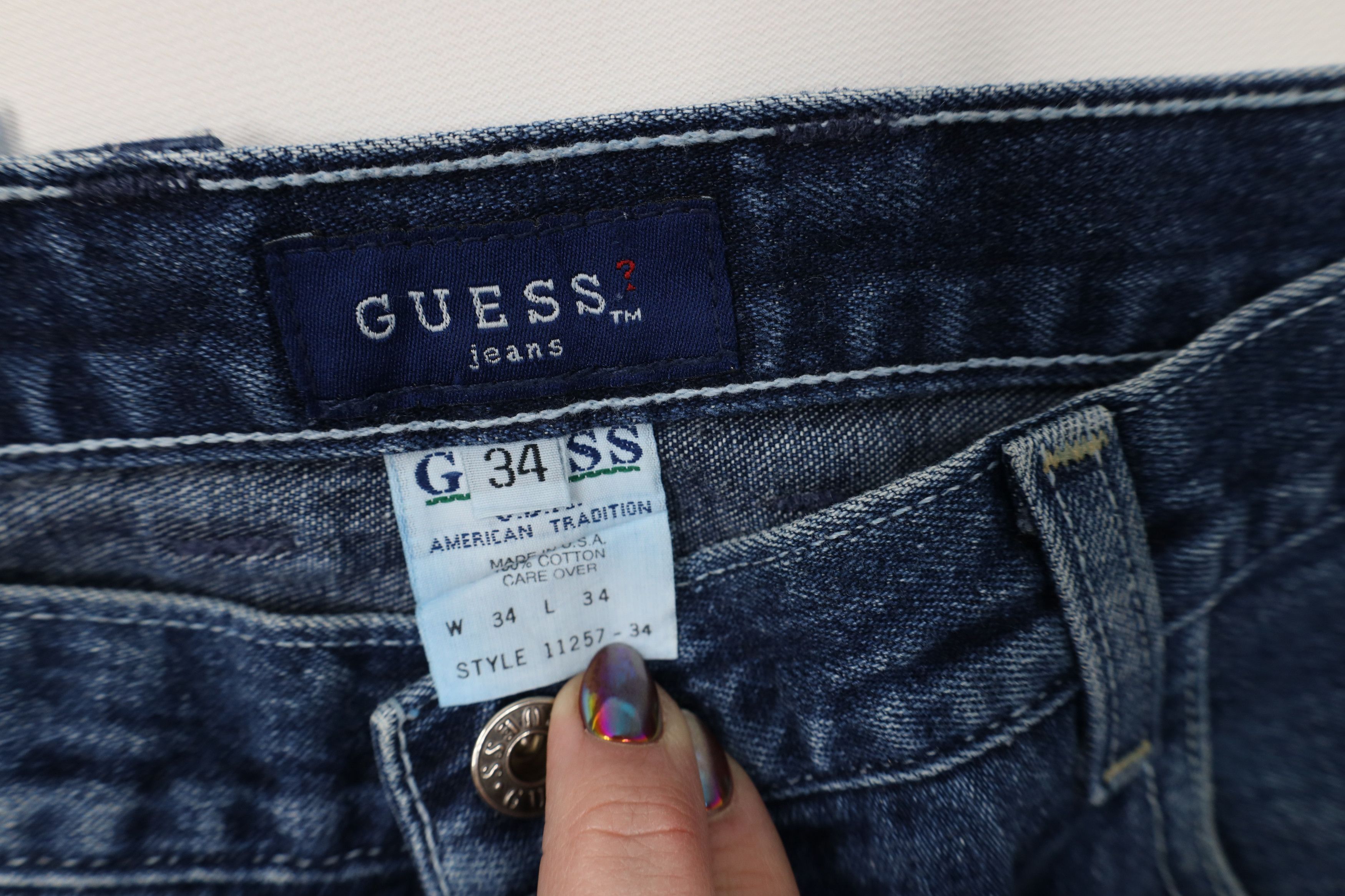 Guess Vintage 90s Guess Spell Taped Logo Wide Leg Denim Jeans USA Size US 34 / EU 50 - 8 Thumbnail