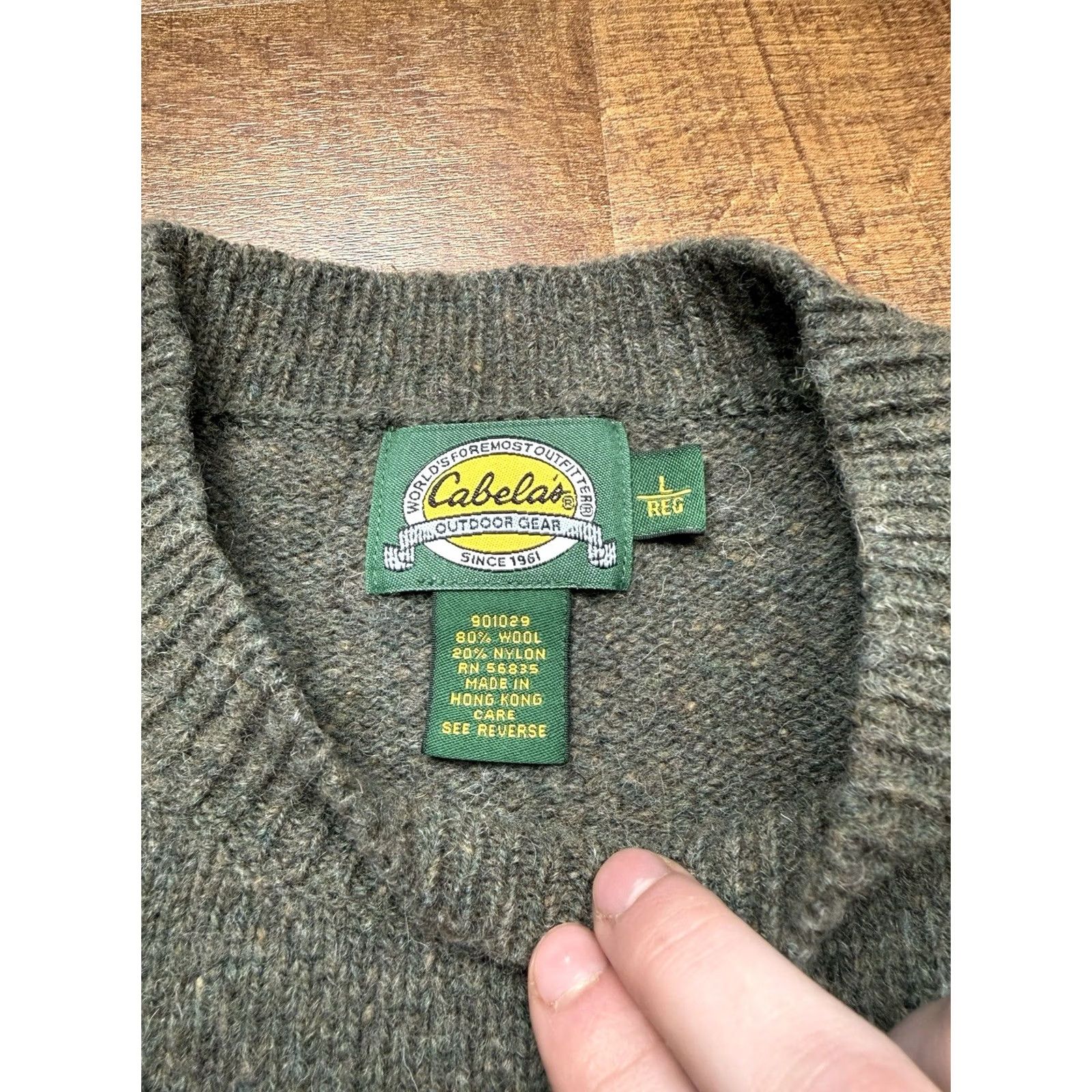 Vintage Cabela's Men’s Ragg Wool Crewneck Pullover Sweater L Green Vintage Size US L / EU 52-54 / 3 - 4 Thumbnail