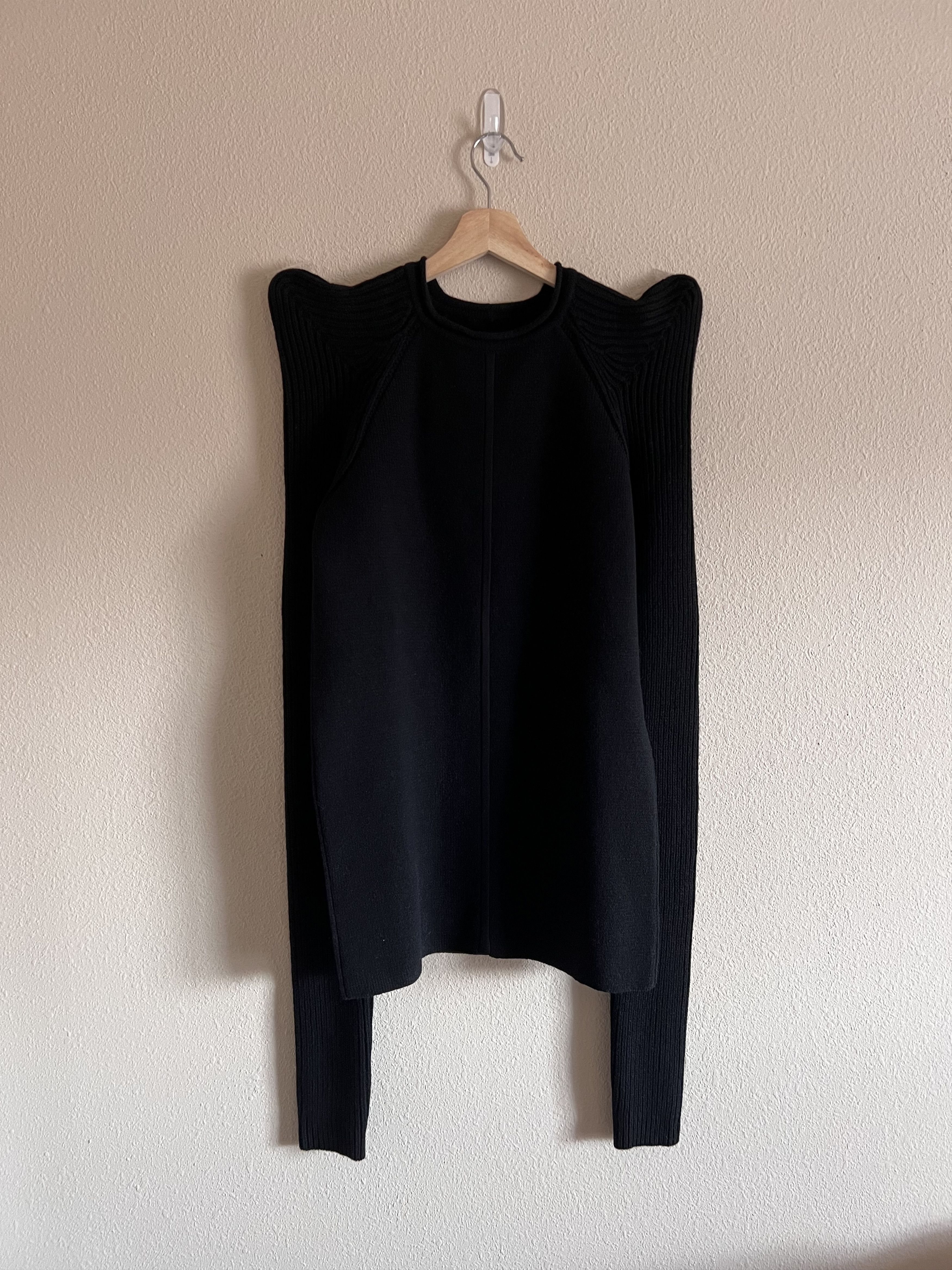 Rick Owens Rick Owens Tec Pullover Sweater in Black Size US S / EU 44-46 / 1 - 1 Thumbnail