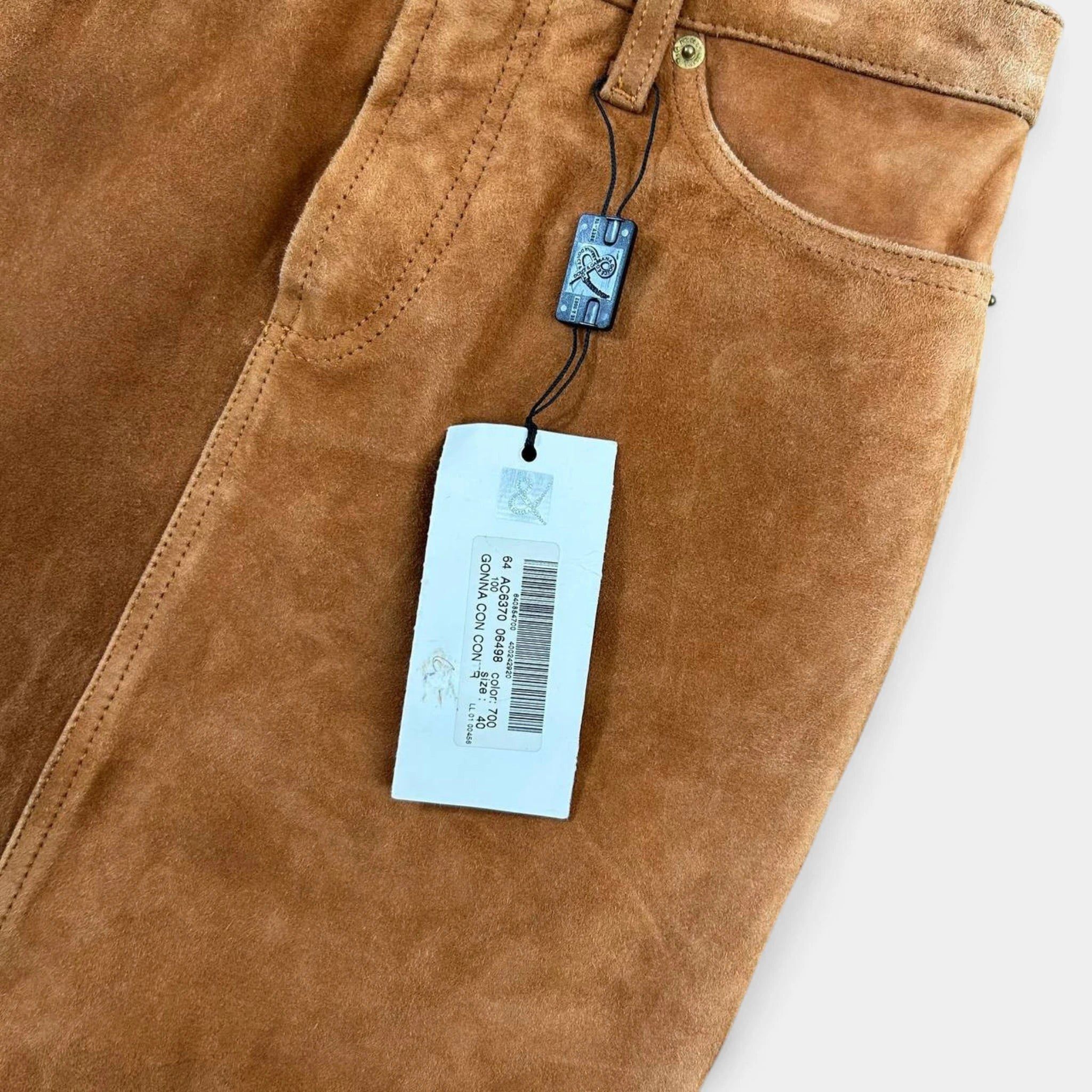 Dolce & Gabbana Dolce & Gabbana Hybrid Brown Suede and Blue Denim Long Skirt Size 26" / US 2 / IT 38 - 5 Thumbnail