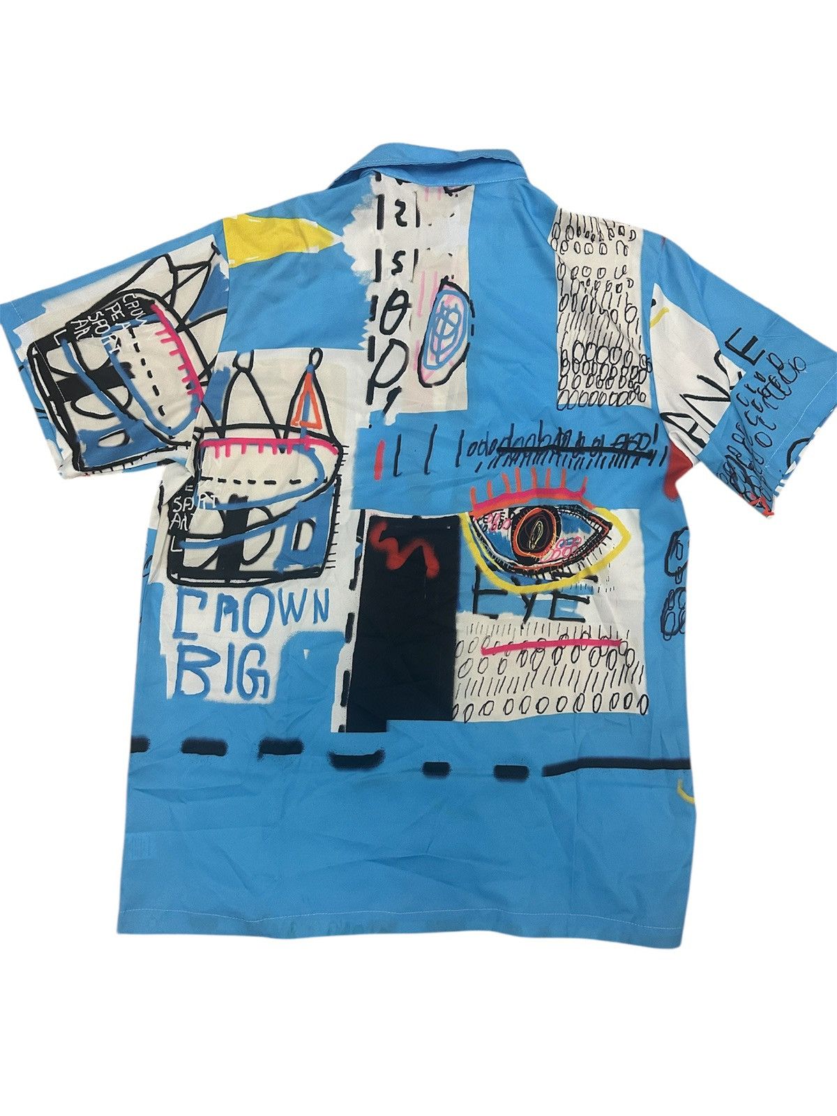 Jean-Michel Basquiat 🔥🔥🔥Vintage Jean Michel Basquiat Art Polyester Shirt Size US L / EU 52-54 / 3 - 2 Thumbnail