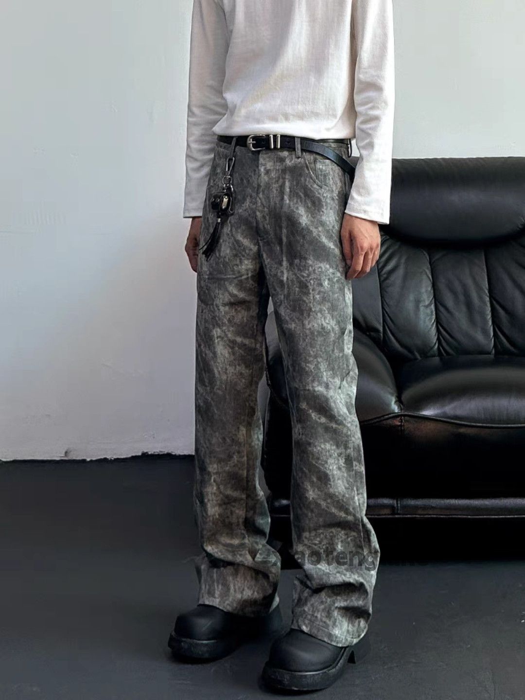 Designer × Japanese Brand × Vintage washed faded skate hiphop pattern yuppie flared pants Size US 32 / EU 48 - 6 Thumbnail