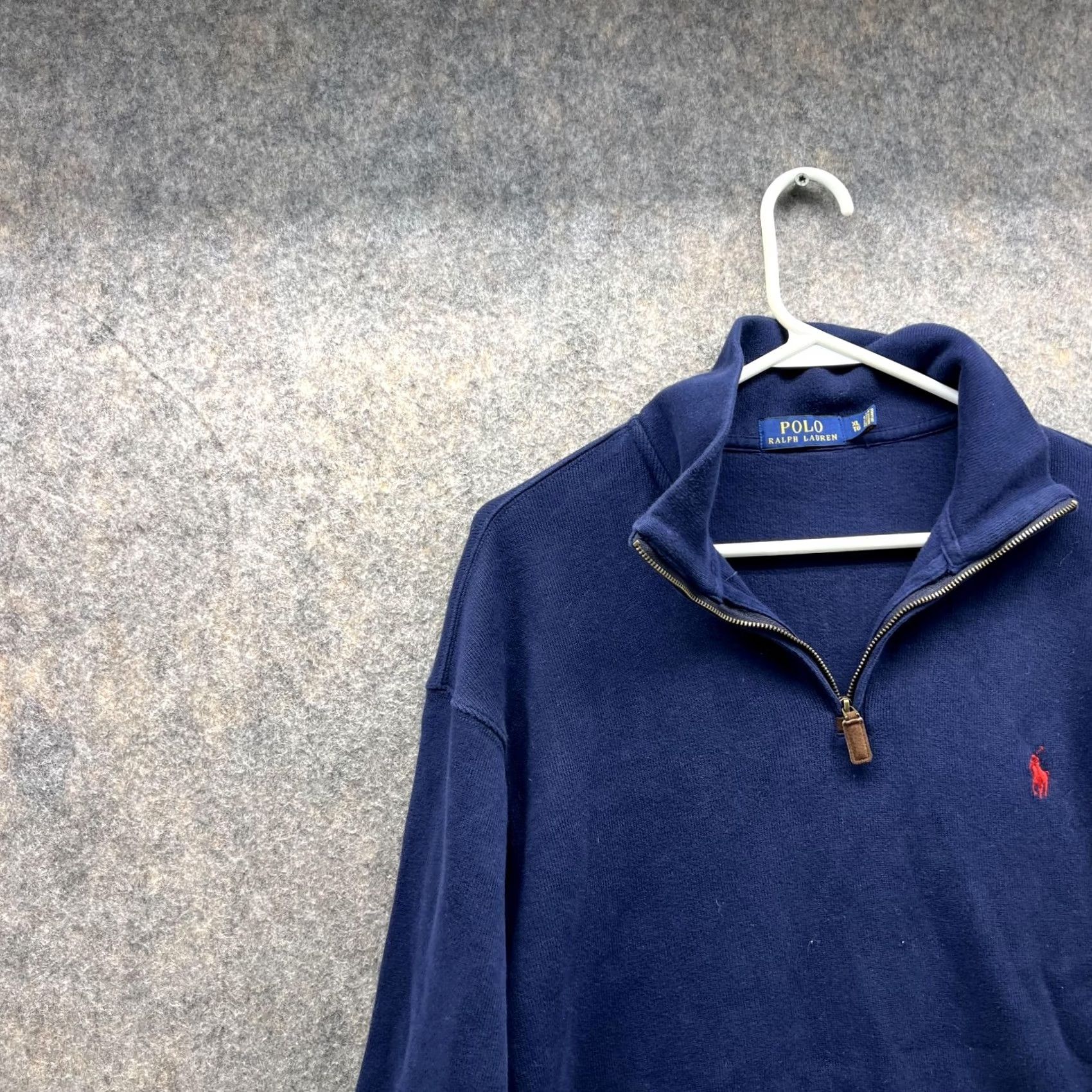 Polo Ralph Lauren Polo Ralph Lauren Sweater, Mens XL, Blue Navy Fleece Sweatshirt Pullover 1/4 Zip Pony Size US XL / EU 56 / 4 - 3 Thumbnail
