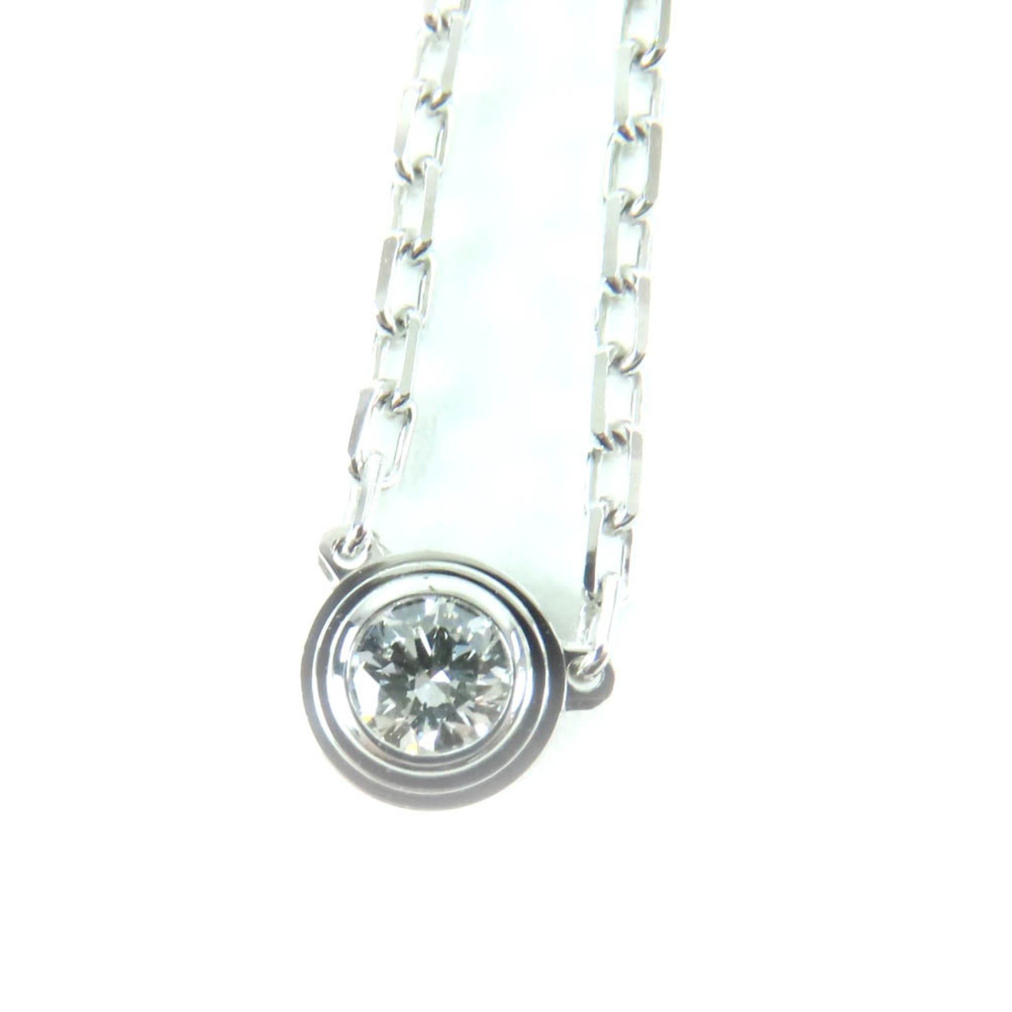 Cartier Cartier B7215900 Damour SM 750 (WG) 136EYV Approx. 0.09ct 1P Diamond Necklace Silver Total Weight 2.93g Women's Size ONE SIZE - 1 Thumbnail