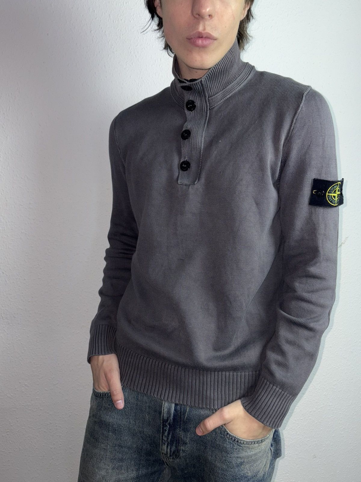 Stone Island 00s Vintage Stone Island Vintage Knitted Sweater 1/3 Zip Size US L / EU 52-54 / 3 - 4 Thumbnail