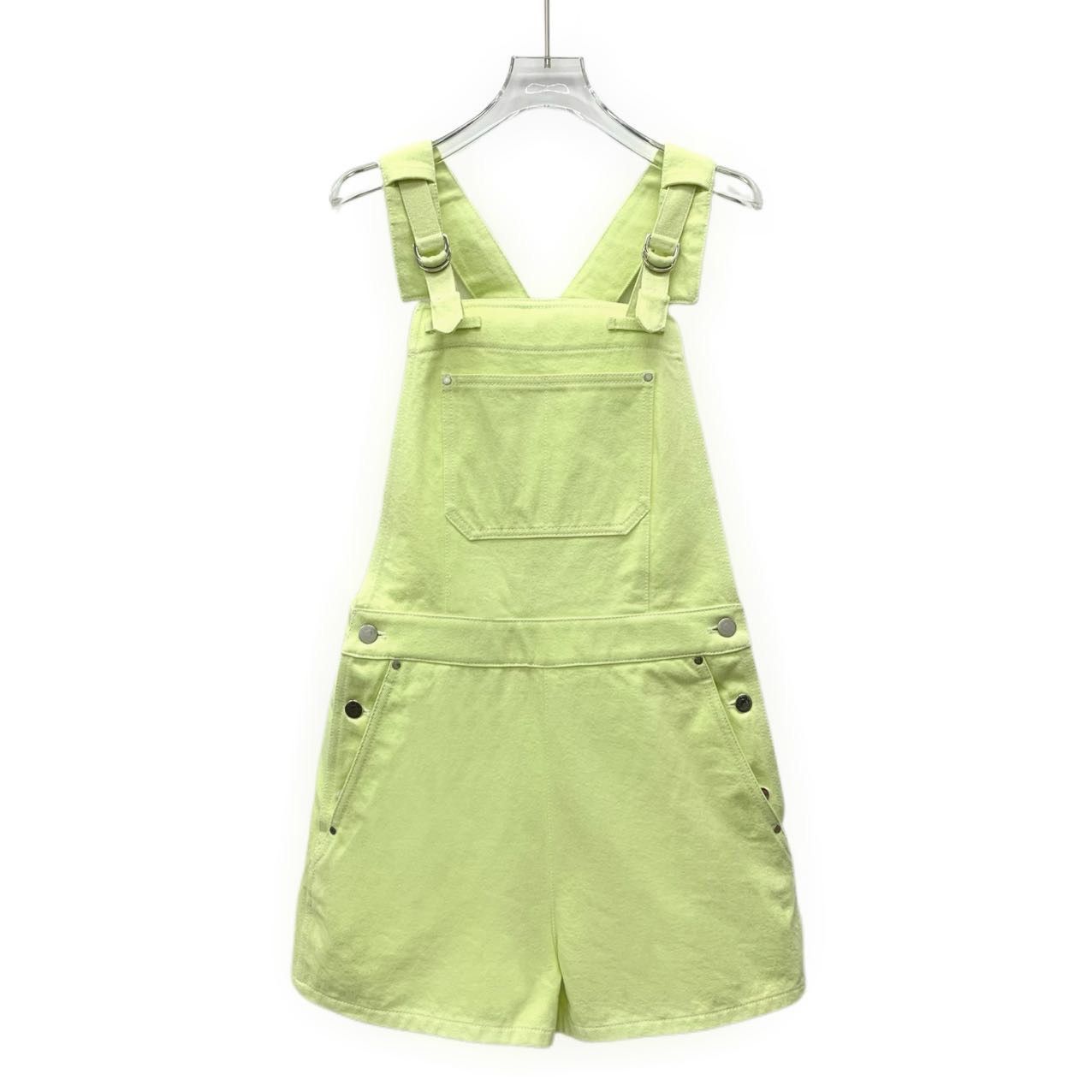 Hermes Hermes Fluorescent Yellow Cotton Denim Overalls K26WX Size 26" / US 2 / IT 38 - 1 Thumbnail