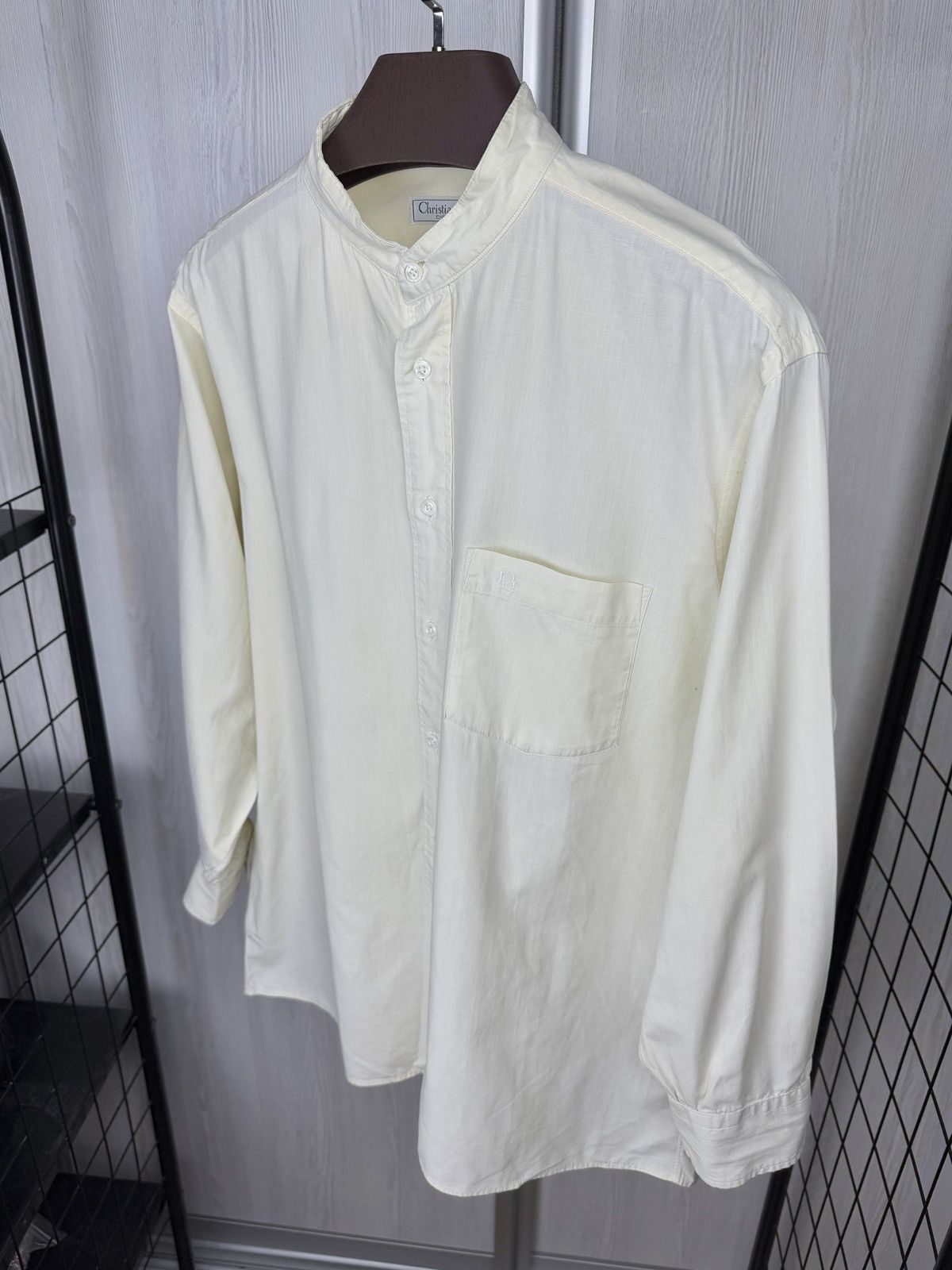 Christian Dior Monsieur Christian Dior Chemises VNTG 90s distressed collarless shirt Size US L / EU 52-54 / 3 - 6 Thumbnail