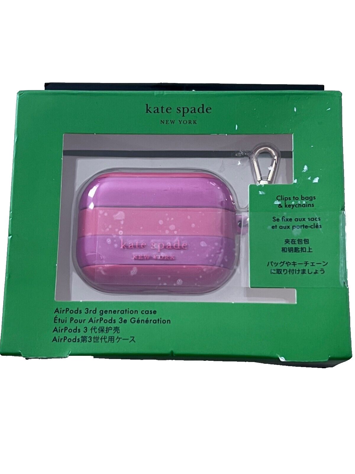 Kate Spade Kate Spade Seaside Striped Silicone Airpods Case Salmon Pink Size ONE SIZE - 2 Thumbnail