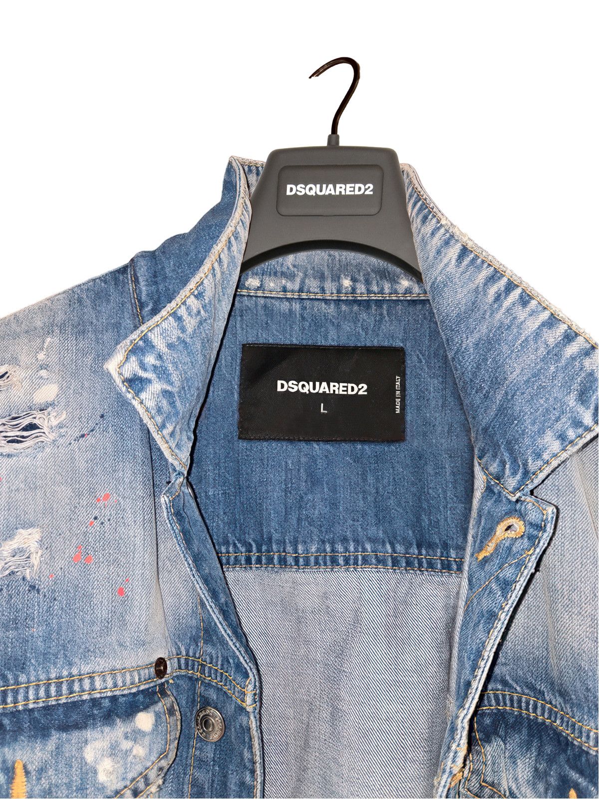 Dsquared2 DSQUARED2 "RAVE ON" DENIM OVERSIZED JACKET Size US L / EU 52-54 / 3 - 5 Thumbnail