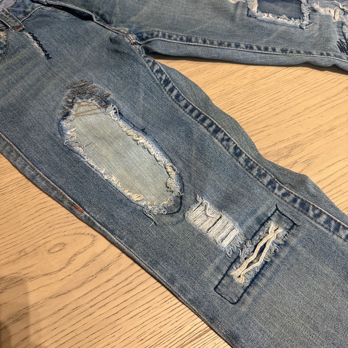 True Religion Rare True Religion Patchwork Sashiko Flare Low-Rise Jeans Size 29" - 2 Thumbnail