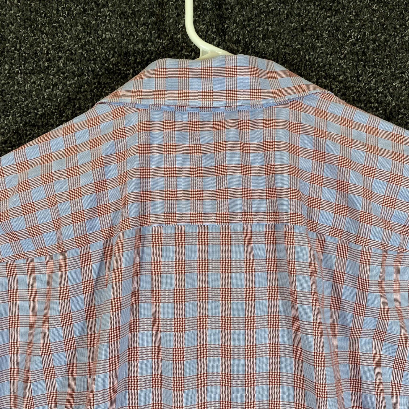 Hugo Boss VINTAGE Hugo Boss Shirt Mens 44/17.5 Slim Fit Red Blue Plaid Button Up Long Sleeve Dress Size 48R - 8 Thumbnail