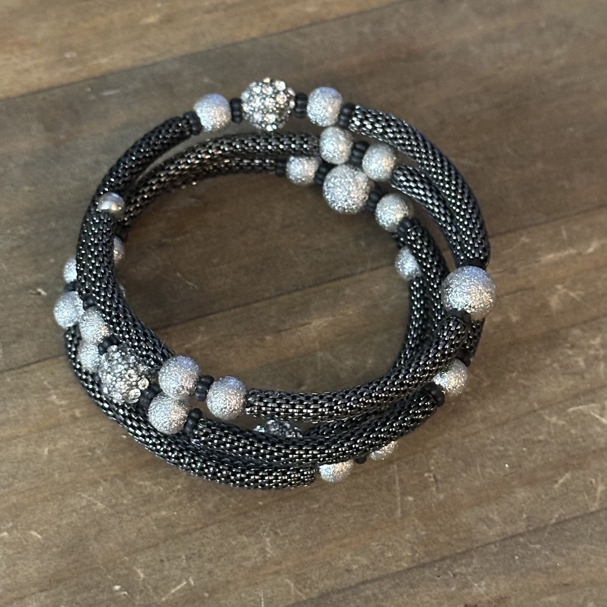 Other Rhinestone bead mesh tube coil wrap bracelet Size ONE SIZE - 4 Thumbnail
