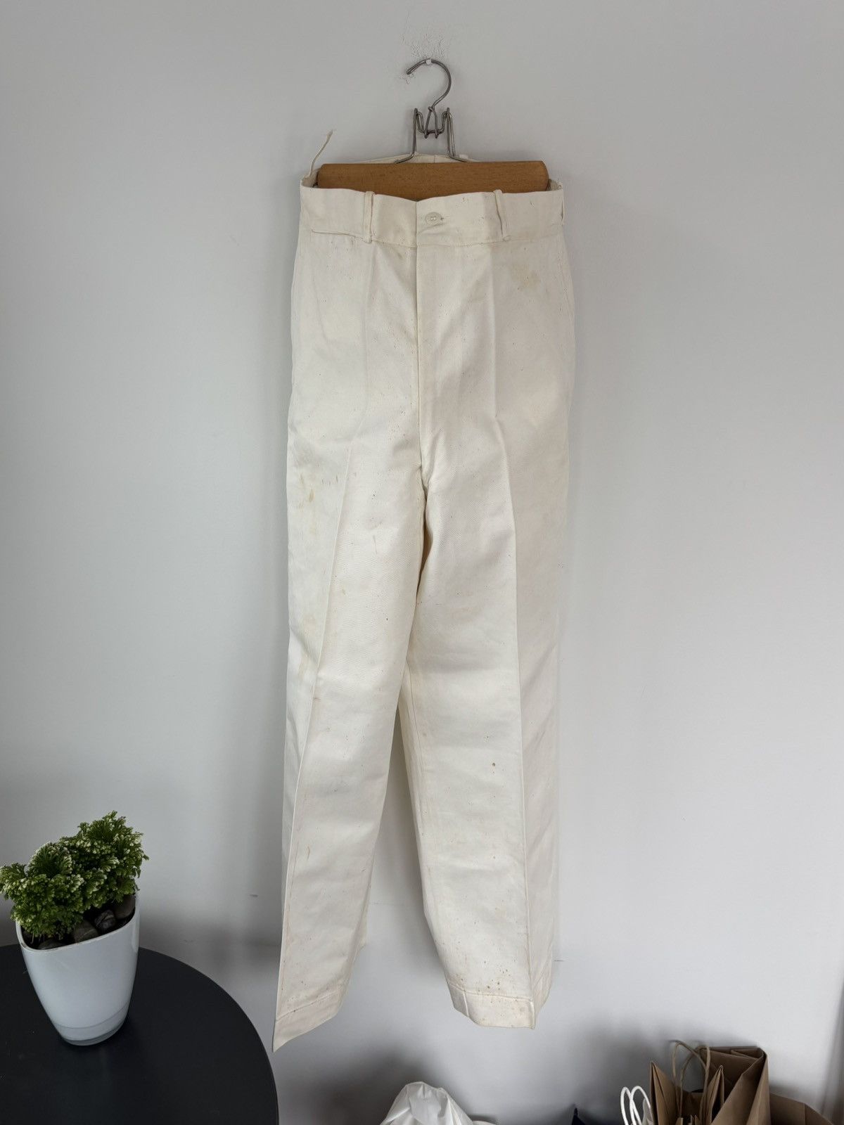 Vintage 1950s Trousers Vintage Dress Pants RCN Navy WW2 Structured Size 34R - 16 Thumbnail