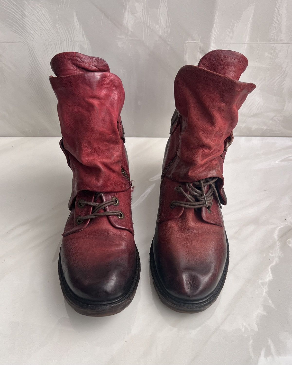 A.S.98 As 98 Airstep Zipper Boho Biker Red distressed boot Size US 8 / IT 38 - 12 Thumbnail