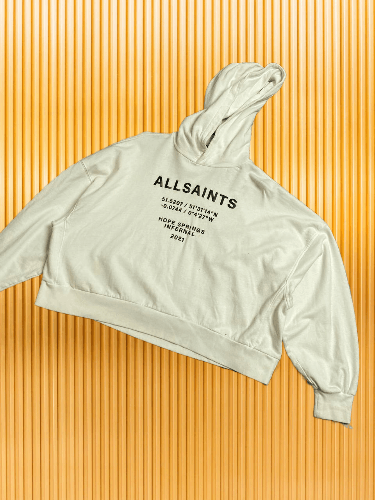 Allsaints Rare ALLSAINTS Etie White Hoody Big Logo owersized Size S / US 4 / IT 40 - 1 Thumbnail
