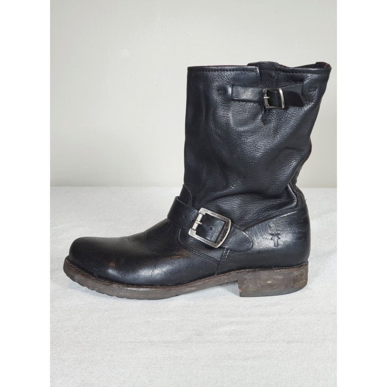 Frye Frye Veronica Short Slouch Boot Women US 7 Black Leather Biker Buckles Size 28" / US 6 / IT 42 - 5 Thumbnail
