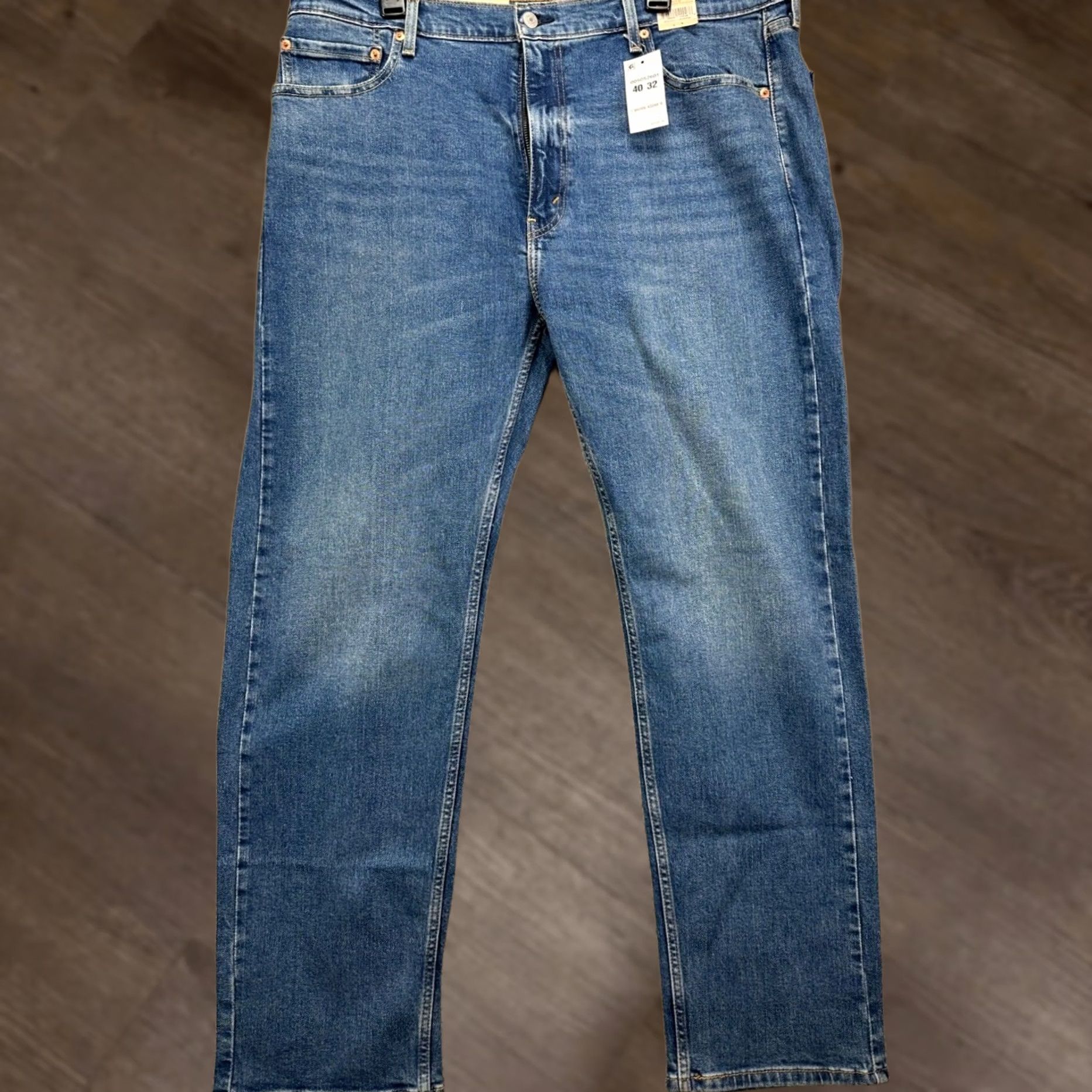 Levi's Levi's 505 Jeans Mens 40x32 Blue Distressed Regular Fit Straight Leg Denim Cotton Blend Stretch Pockets Button Zipper Medium Wash Vintage No Size US 40 / EU 56 - 1 Thumbnail