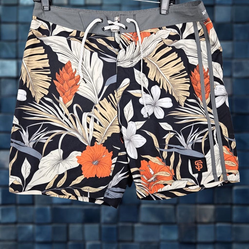 Hurley Hurley x 47 San Francisco Giants Floral Printed Phantom Swim Shorts Size 32 Size US 32 / EU 48 - 1 Thumbnail