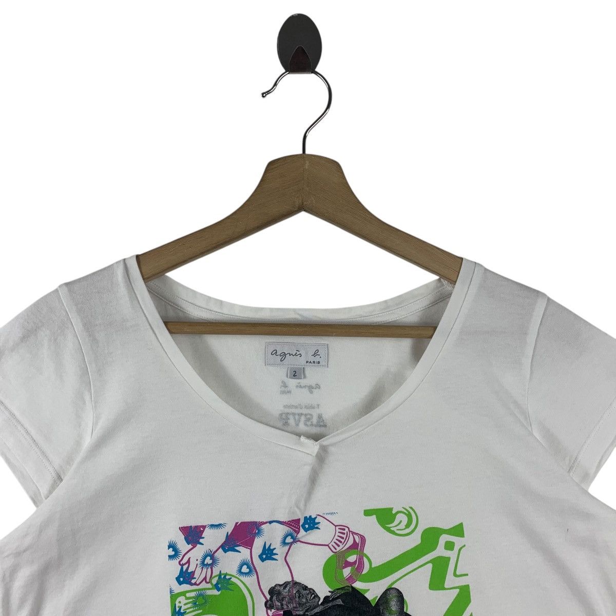 Designer × agnes b. AGNES B tshirt d artiste asvp art printed women tee Size S / US 4 / IT 40 - 2 Thumbnail