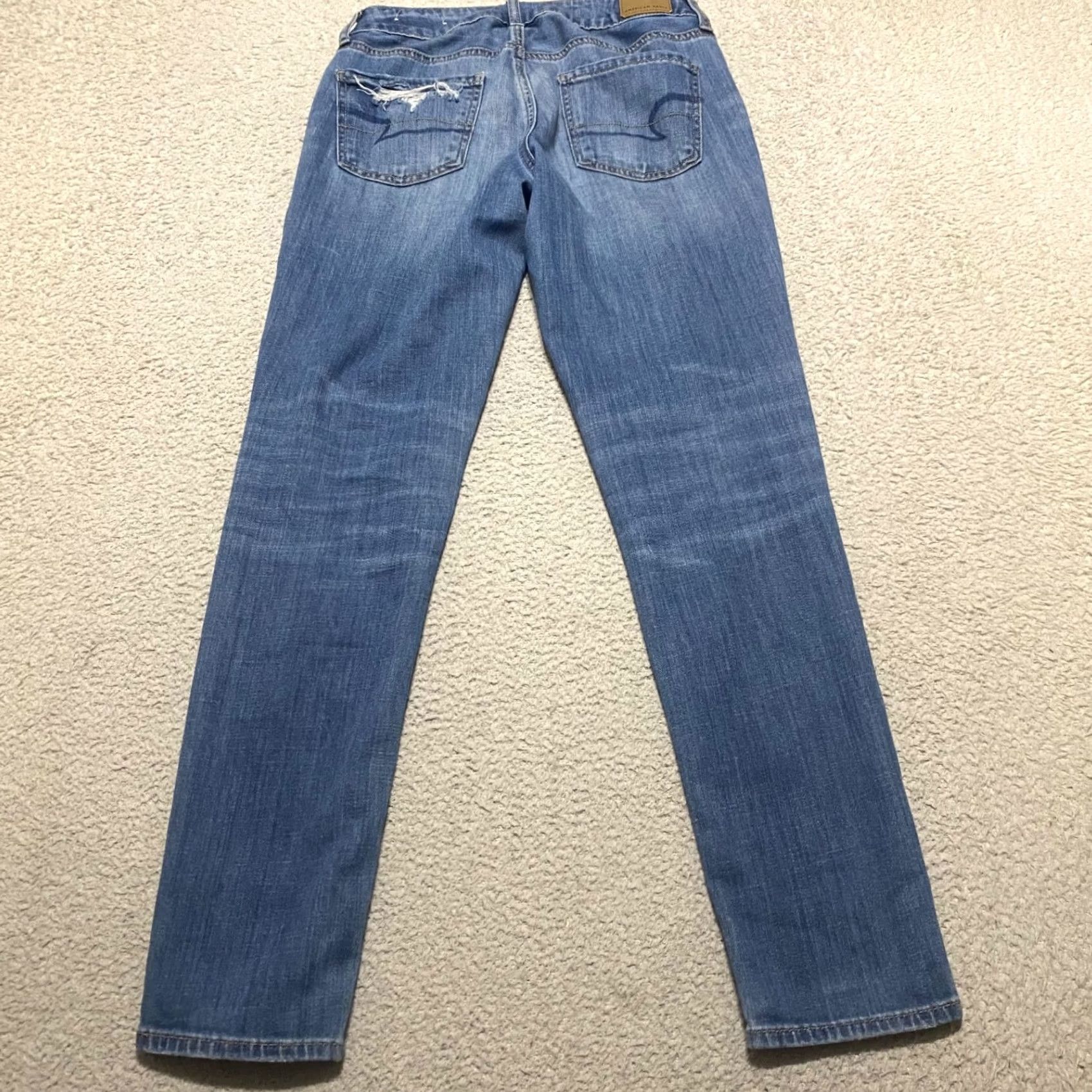 American Eagle Outfitters American Eagle Outfitters Jeans Tomgirl Womens 0 Blue Denim Distressed Stretch Tapered Medium Wash Casual Womens Jeans Size 25" / US 0 / IT 36 - 2 Thumbnail