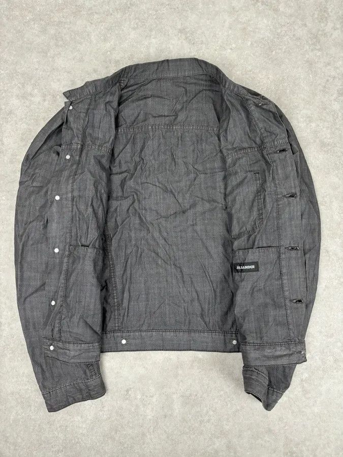 Jil Sander 2000s Jil Sander Grey Boxy Cut Denim Jacket Size US M / EU 48-50 / 2 - 7 Thumbnail