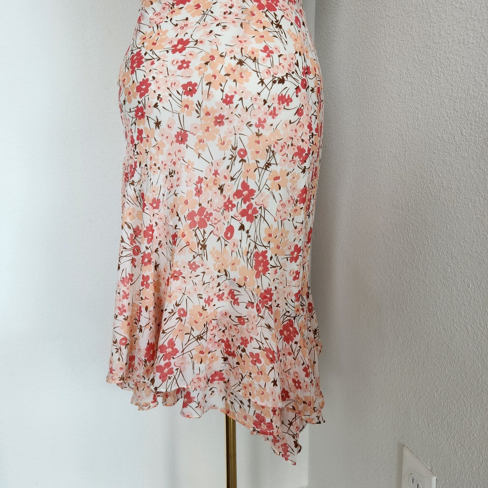Vintage Vintage Y2K White Pink Floral Asymmetrical Fairy Dress M Size M / US 6-8 / IT 42-44 - 4 Thumbnail
