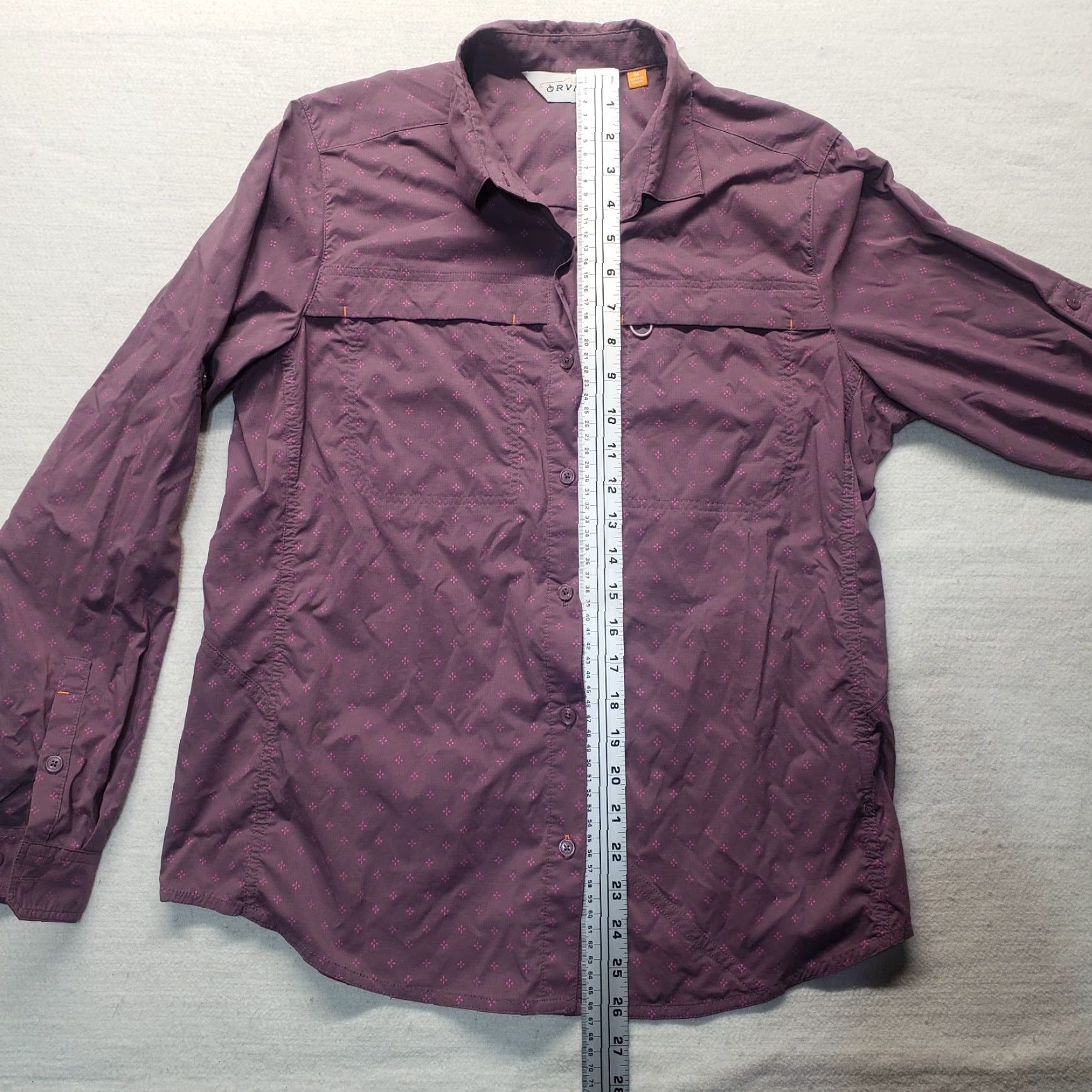 Orvis Orvis Shirt Men M Purple Short Sleeve Button-Up 100% Cotton Plaid/Checks Pocketed Button-Down Collar Size US M / EU 48-50 / 2 - 6 Thumbnail