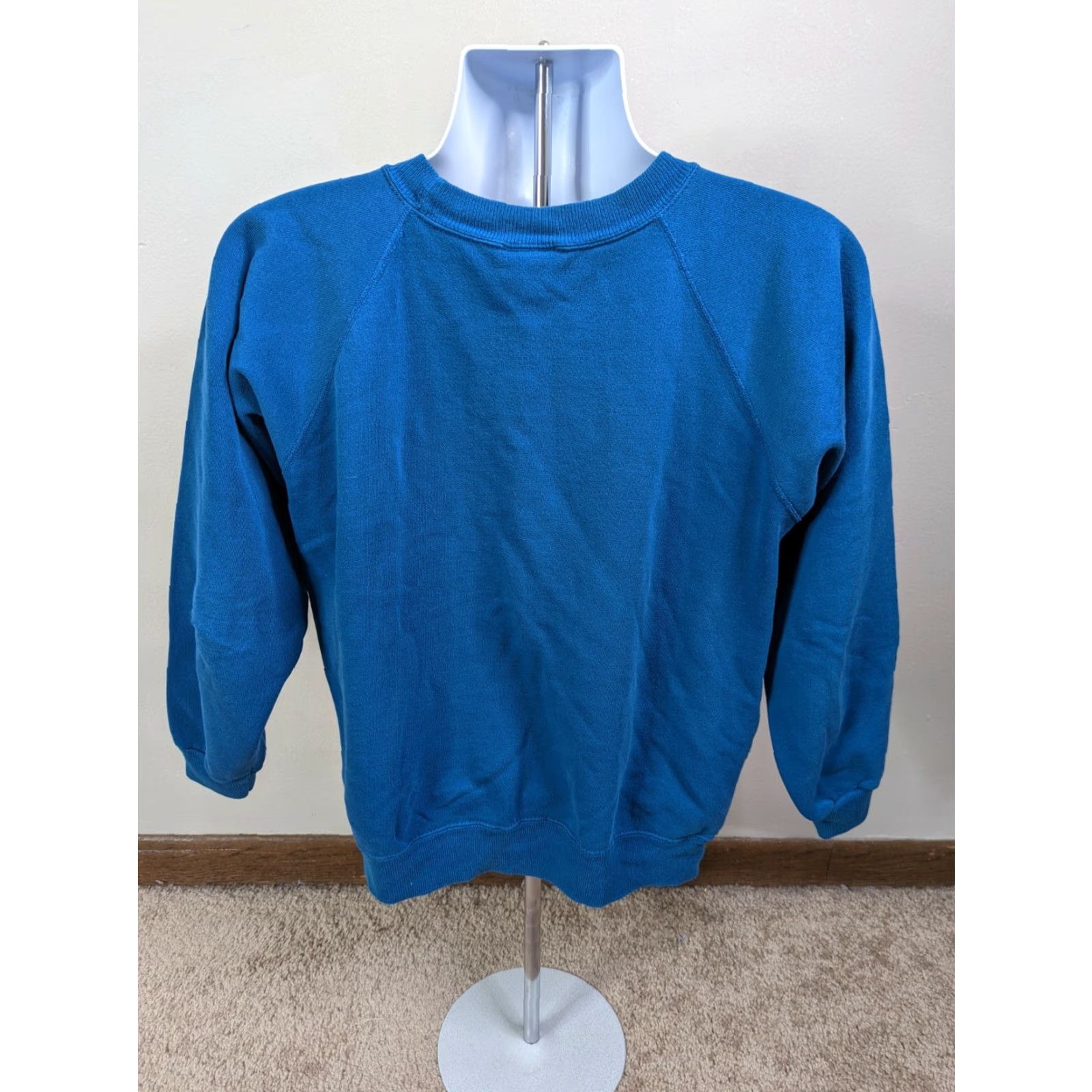 Hanes VINTAGE Hanes Sweatshirt Raglan Crewneck Large Blue Mens 80s 90s Made in USA Baseball Football Gym & Training Size US L / EU 52-54 / 3 - 4 Thumbnail