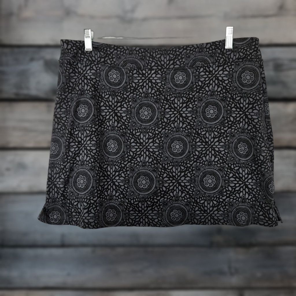 Vintage Tranquility Womens Skort XL Black Gray Pull On Activewear A-Line Short 18" Waist 17" Length Summer Spring"} Size ONE SIZE - 1 Thumbnail