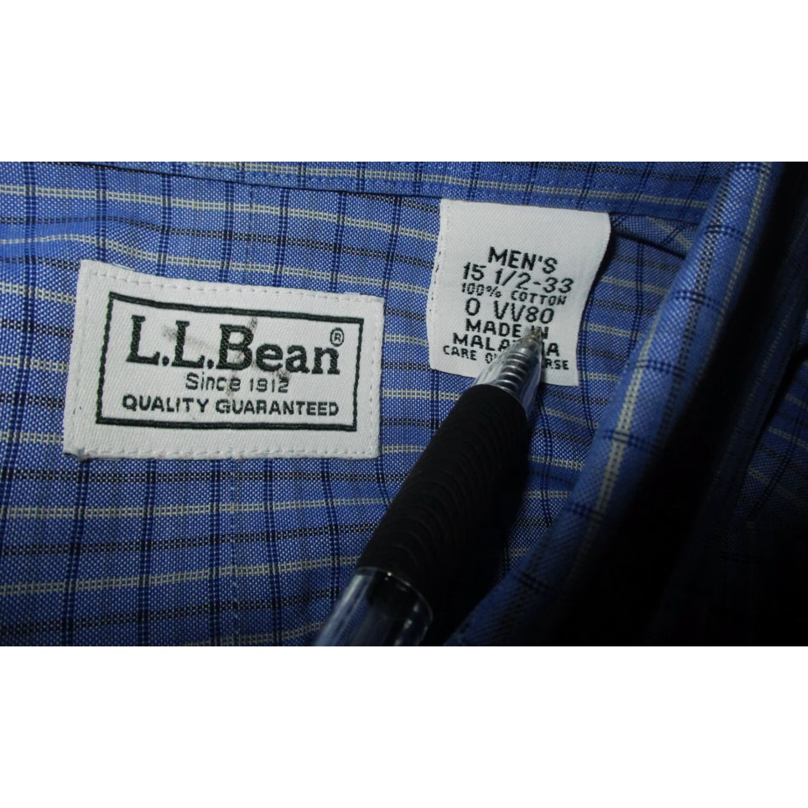Vintage L.L. BEAN Blue Long Sleeve Oxford Dress Shirt Men's Size 15.5/33 Size 42R - 6 Thumbnail