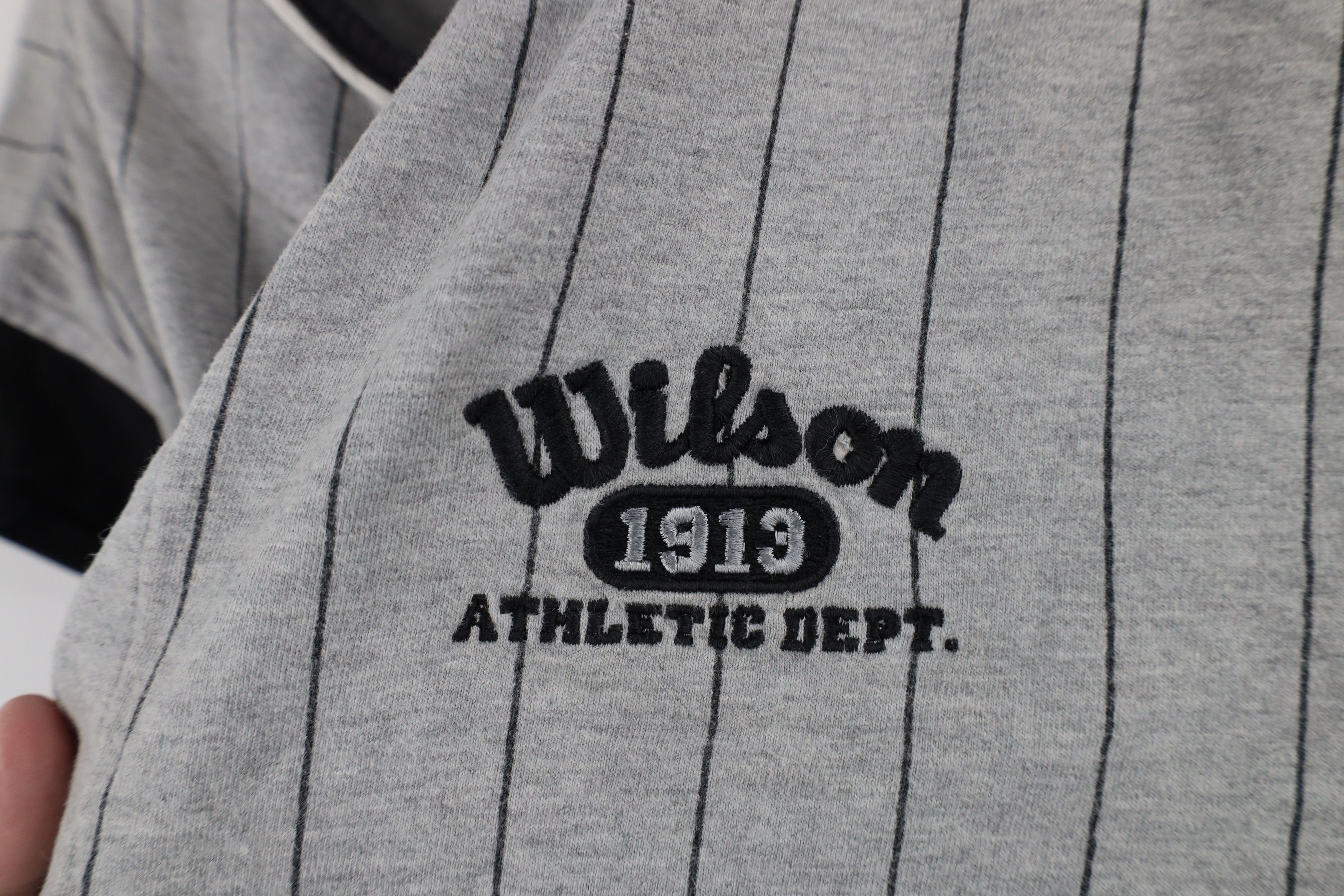 Vintage Vintage 90s Wilson Pinstriped Cap Sleeve Baseball Jersey Size US L / EU 52-54 / 3 - 5 Thumbnail
