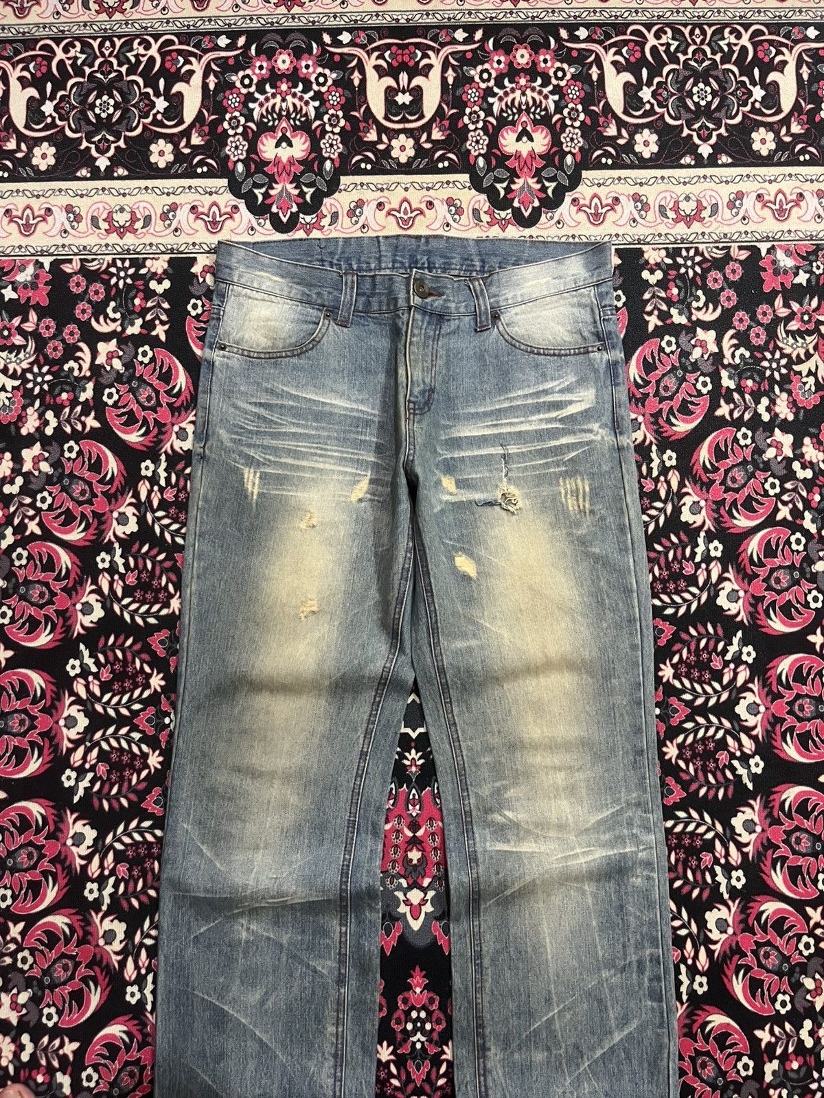 CIVARIZE × If Six Was Nine × Japanese Brand ⚡️Distressed⚡️Vintage Japanese Brand Blue Faded Slash Rip Jean Size US 33 - 3 Thumbnail