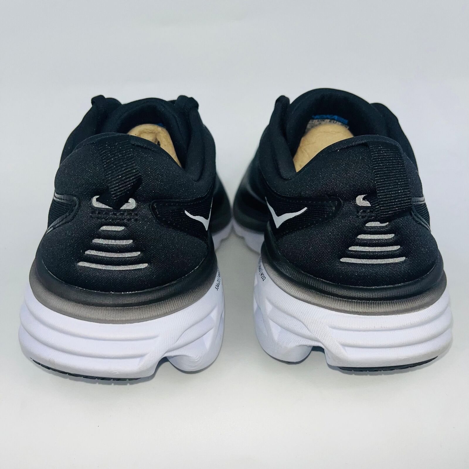 Hoka HOKA MENS BONDI 8 WHITE/BLACK RUNNING SHOES SIZE 11.5D Size US 11.5 / EU 44-45 - 3 Thumbnail