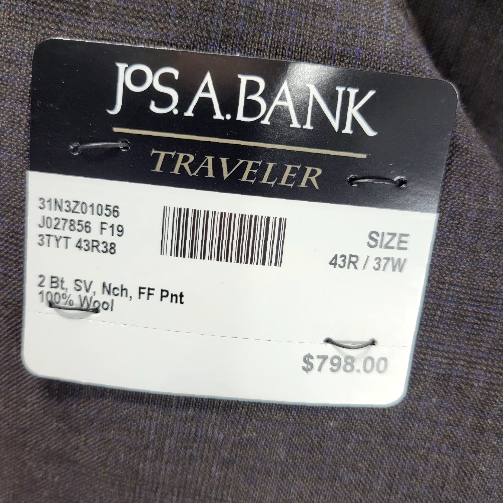 Jos. A. Bank VINTAGE Jos. A. Bank Traveler Brown Wool Blazer Sport Coat Single Breasted 43R NWT Mens Blazer Wool Brown 43R NWT Size 46R - 7 Thumbnail