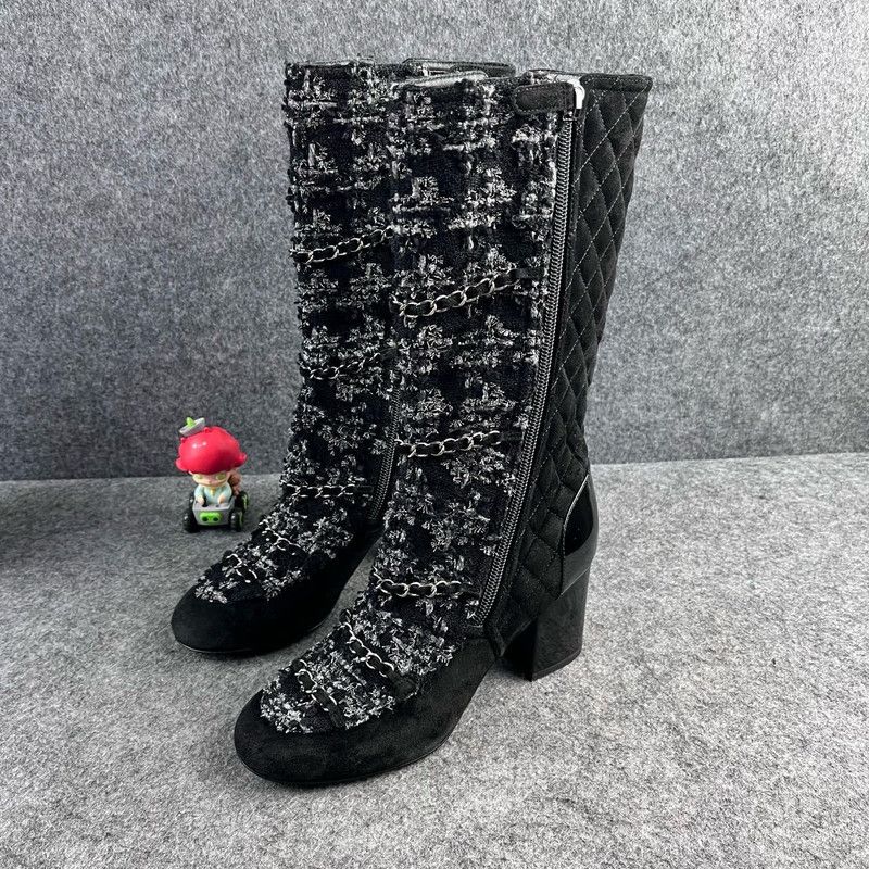 Louis Vuitton Louis Vuitton Woven Chain High Boots for Women 0079 Size US 6 / IT 36 - 1 Thumbnail