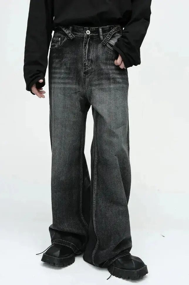 Japanese Brand Streetwear Straight Tube Wide Leg y2k Jeans Pants Size US 34 / EU 50 - 3 Thumbnail