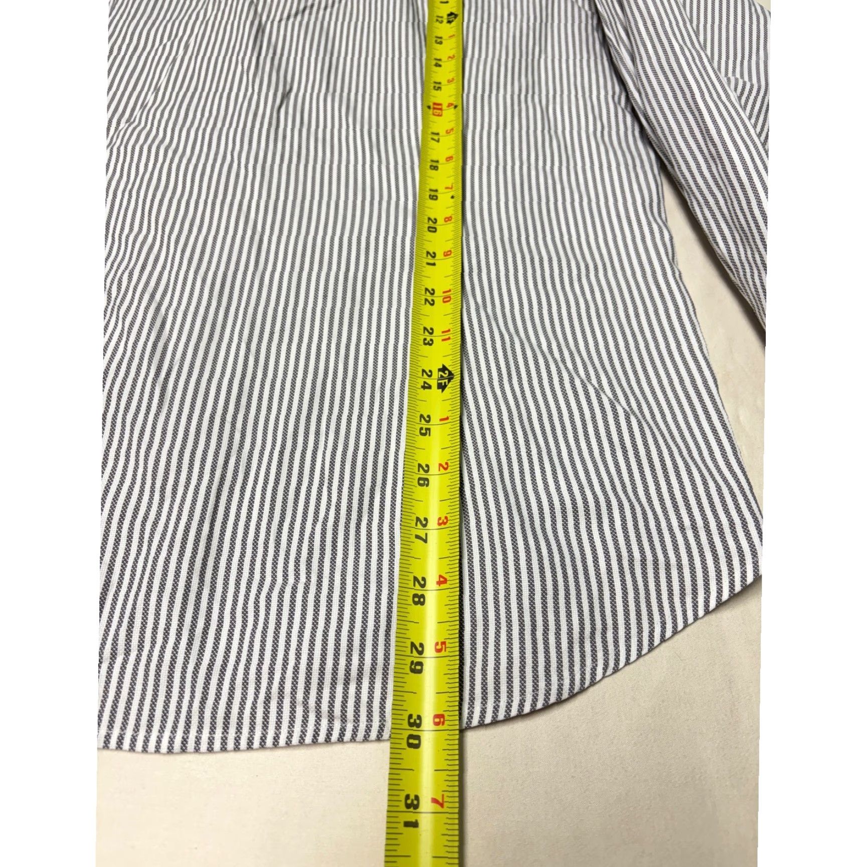Vintage Zegna Sport Mens Striped Button-Down Shirt Grey White Cotton M Regular Chest Pocket Casual Business Size US M / EU 48-50 / 2 - 7 Thumbnail