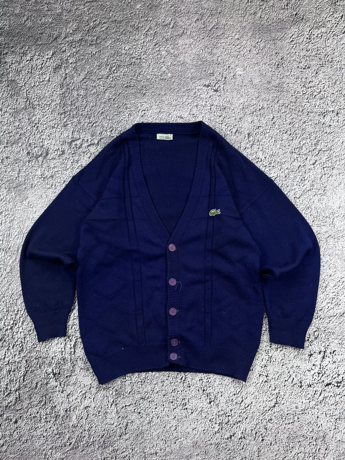 Lacoste Chemise Lacoste Vintage 90s Knit Cardigan Size US L / EU 52-54 / 3 - 1 Thumbnail