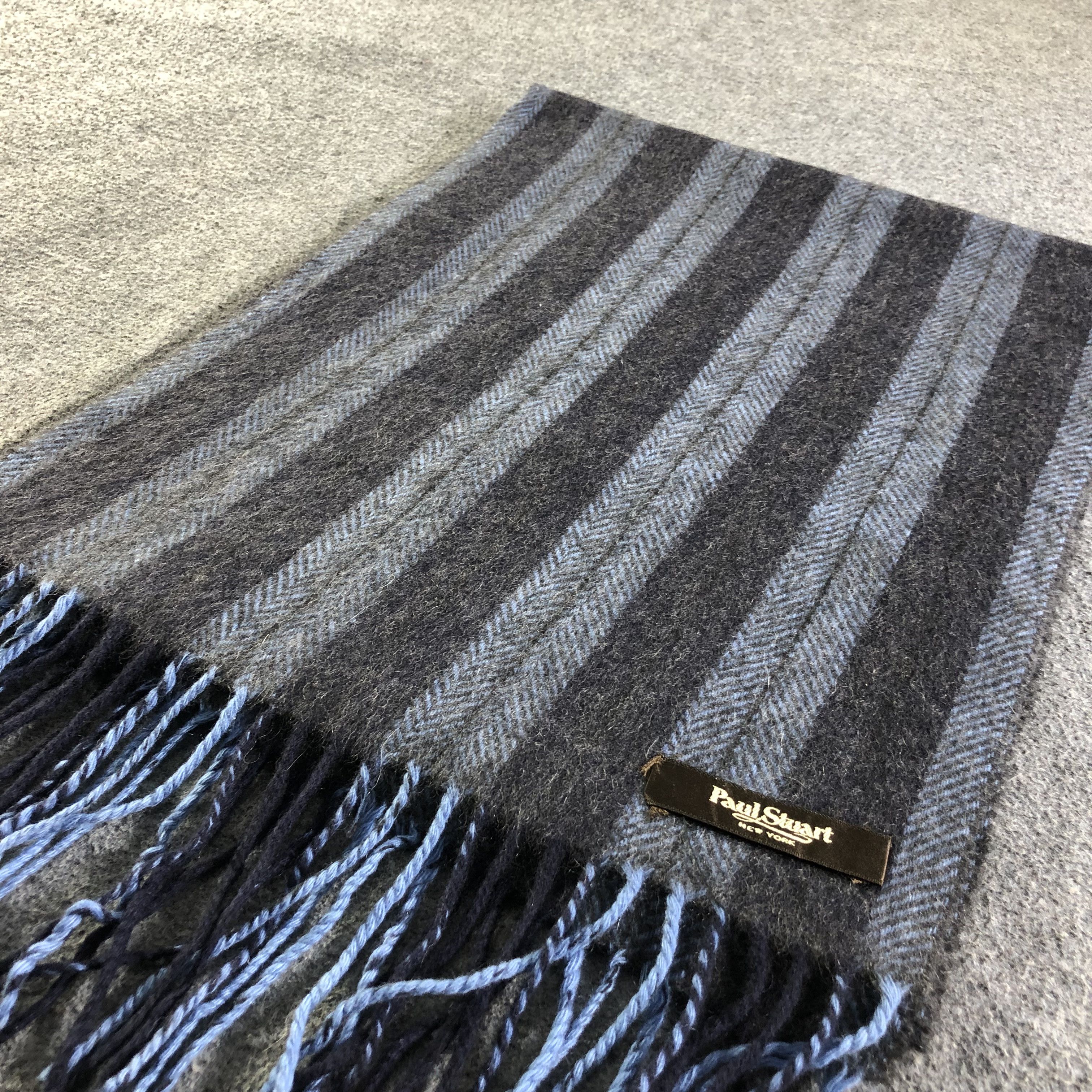 Paul Stuart Paul Stuart Striped Cashmere Scarf Muffler V2019 Size ONE SIZE - 3 Thumbnail