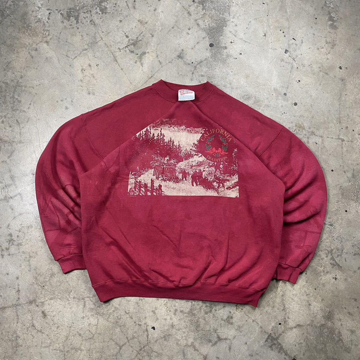 Hanes × Vintage y2k California Tradition Sunfaded Crewneck Size US XL / EU 56 / 4 - 1 Thumbnail