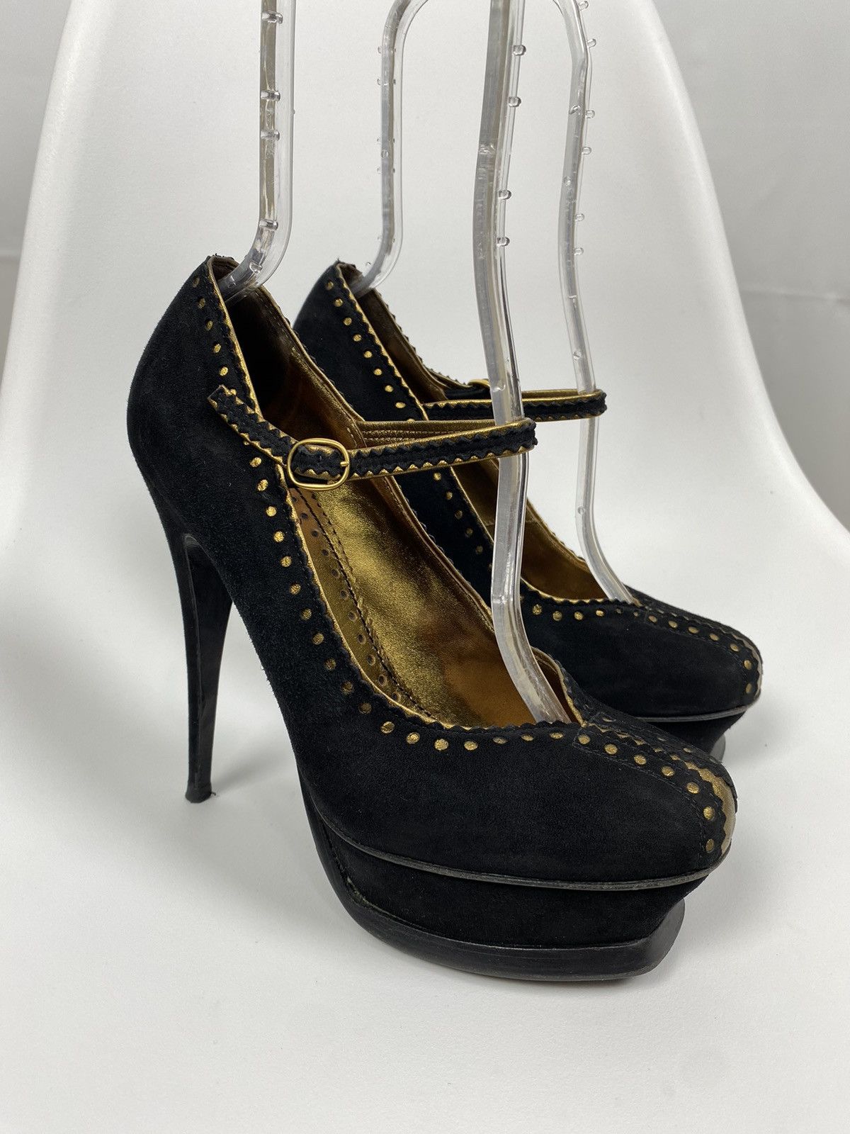 Yves Saint Laurent Yves Saint Laurent Suede Platform Heels size 39 Size US 8 / IT 38 - 1 Thumbnail
